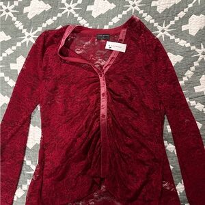 Lane Bryant Burgundy Lace Top